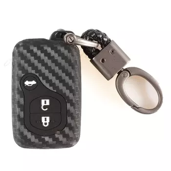 Резиновый чехол для ключей автомобиля из углеродного волокна для Toyota Land Cruiser Prado 150 Camry Prius, Crown Subaru Foreste XV силиконовый держатель для ключей