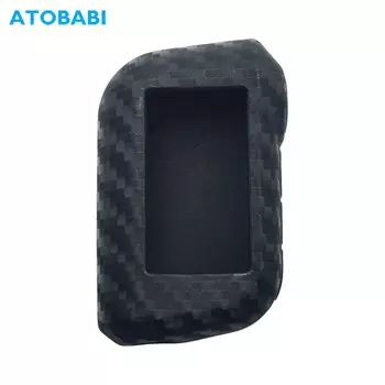 Резиновый чехол для ключей в стиле углеродного волокна для StarLine А63 A93 A36 A39 A66 A96 двухсторонняя автомобильная сигнализация ЖК-пульт дистанционного управления силиконовый чехол
