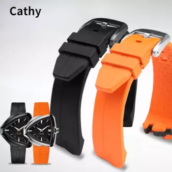 Резиновый мужской ремешок для часов Hamilton Adventure H 24585331 24551331 Водонепроницаемый потозащитный ремешок для часов, аксессуары, ремешок 20 мм