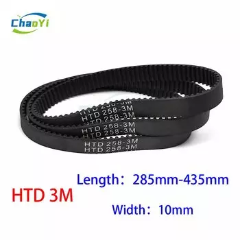Резиновый приводной ремень HTD 3M черный 10 мм 285-435 мм