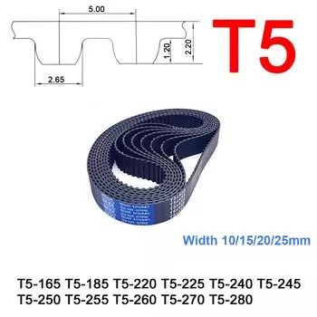 Резиновый ремень ГРМ T5 10/15/20/25 мм