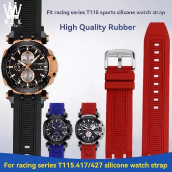 Резиновый ремешок для часов Tissot MotoGP T115 Racing Series T115.417/427, мягкий силиконовый спортивный водонепроницаемый браслет, аксессуары