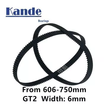 Резиновый зубчатый ремень 2GT 6мм 606-750 мм