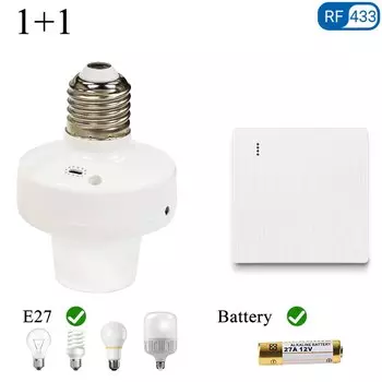 RF433MHz Беспроводной Выключатель патрона лампы E27 розетка Стандартный дистанционный контроллер, 1/2/3 Gang настенный выключатель, 110V 220 W для лампы ONOFF