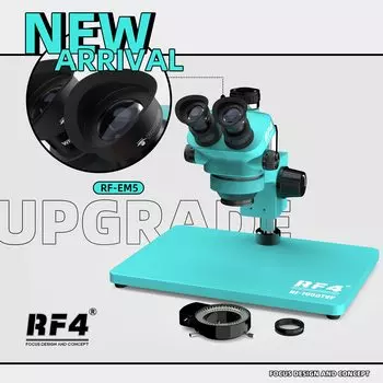 RF4 7-50X металлический промышленный тринокулярный микроскоп