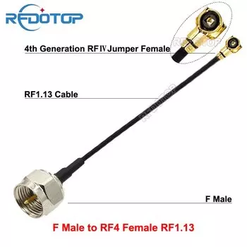 RFDOTOP 2 шт. разъем F папа - uFL/IPX4/MHF4 мама RF1.13 кабель