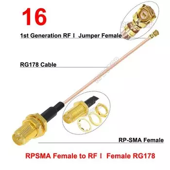 RFDOTOP Кабель RF переходник SMA male/female на uFL/IPX/MHF1 female RG178