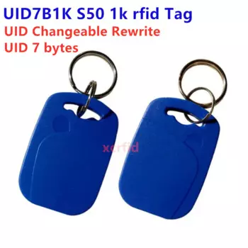 RFID-брелок для ключей 13,56 МГц UID7B1K UID Сменный 7-байт UID MF0 Блок для записи Перезаписываемая китайская волшебная карта Копия клон NFC-карты