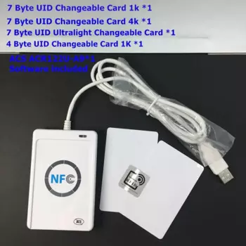 Rfid-считыватель ACR122U nfc 13,56 мгц, записывающее, 7-байтное, переключаемое, нулевой сектор, 0 блоков, записываемая карта + GUI, программное обеспечение PCSC MF