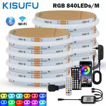 RGB COB светодиодная лента KISUFU 12/24В 840leds/m