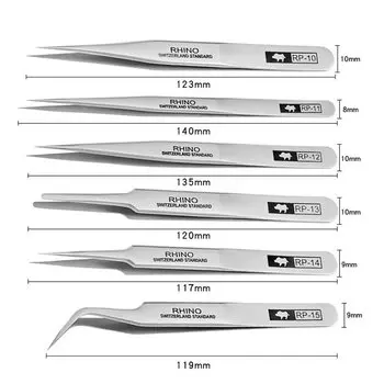 RHINO антикислотный антимагнитный высокоточный профессиональный пинцет из нержавеющей стали, японский инструмент для ремонта серии NO.RP