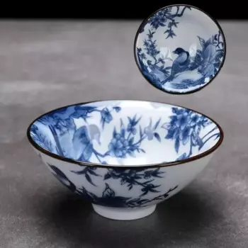 RI ONIY TEASET Ретро синяя и белая фарфоровая чашка