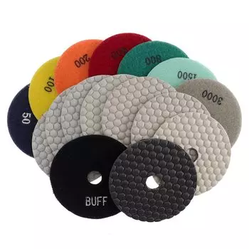 RIJILEI 4-дюймовые алмазные полировальные колодки для сухого шлифования