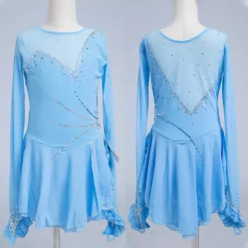 Ритмические гимнастические трико для девочек, фиолетовый костюм для выступлений, художественная гимнастика, платье для катания на коньках, балетные танцевальные костюмы