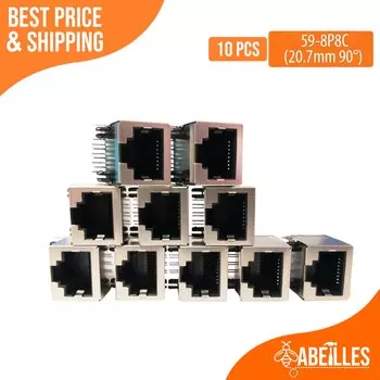 RJ45 8P8C металлический гнездовой разъем Ethernet 10 шт.