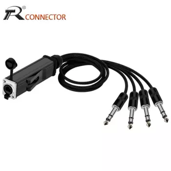 RJ45 CAT5- 4-канальный разъем 6,35 мм 1/4 дюйма TRS Аудио Музыкальный инструмент Сетевой сигнал Удлинитель аудиокабеля Разветвитель