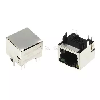 RJ45 разъем для монтажа на печатную плату PQZULK, 5 шт.