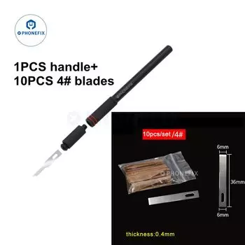 RL-066 Инструмент для разборки стекла задней крышки с # 3 # 4 # 16 # 17 лезвий ножа скальпеля для iPhone, инструменты для удаления заднего стекла корпуса