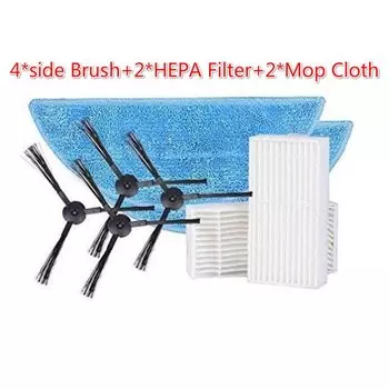 Робот-пылесос, фильтр Hepa, тряпка для чистки швабры, тряпка, боковая щетка для Genio, простая Роботизированная модель 250