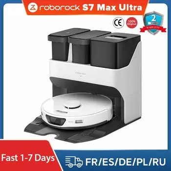 Робот-пылесос Roborock S7 Max Ultra, <500 Вт, беспроводной, влажная уборка, пылесборник