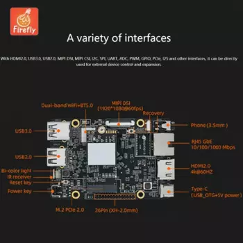 ROC-RK3566- Четырехъядерный 64-битный мини-крайный разъем P C с открытым исходным кодом, облачный терминал, интерфейс M2, расширяемый жесткий диск