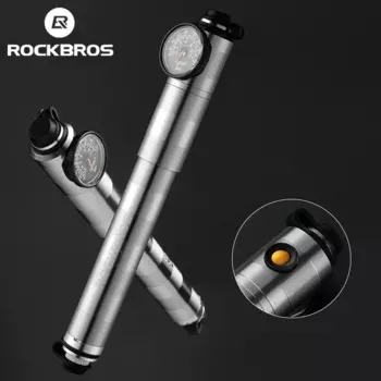 ROCKBROS велосипедный насос высокого давления из алюминиевого сплава с ЧПУ пылезащитный барометр AV/FV сверхлегкий портативный надувной аксессуар для велосипеда