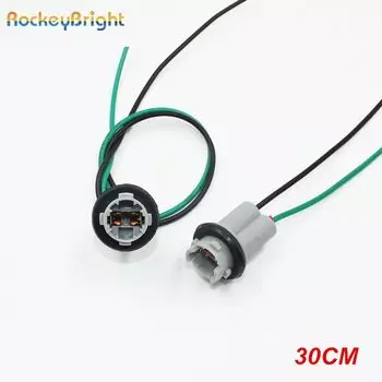 Rockeybright Автомобильный OEM 30 см T10 Разъем для светодиодной лампы W5W 168 194 Кабель для автомобильной лампы Авто Лампа Провод T15 Светодиодные лампы Адаптер цоколя