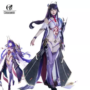 ROLECOS Genshin Impact Raiden Shogun Косплей Костюм Baal Magatsu Mitake Narukami no Mikoto косплей костюм сексуальный женский комбинезон