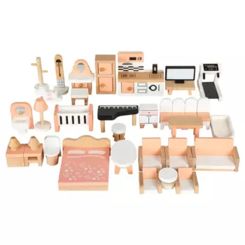 Ролевые игры, детский деревянный кукольный домик, мебель, аксессуары, игрушка
