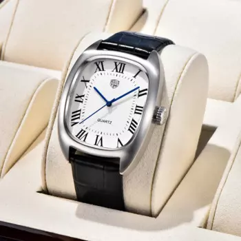 Rolls Timi, новые брендовые кварцевые мужские часы с квадратным циферблатом, 50 м, водонепроницаемые деловые мужские часы из натуральной кожи, японские роскошные часы VH31