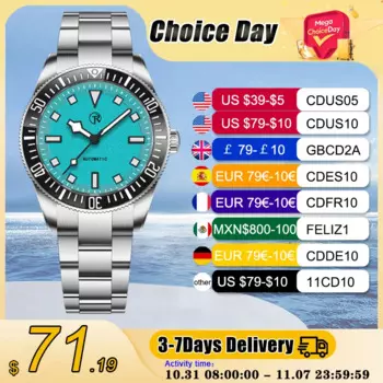 RollsTime 2024 новые мужские часы, роскошные автоматические механические часы для мужчин, водонепроницаемые наручные часы 100 м, светящийся безель NH35 Movt