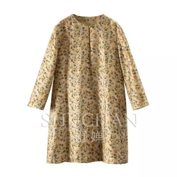 Романтическое женское платье с круглым вырезом и рукавом 2024