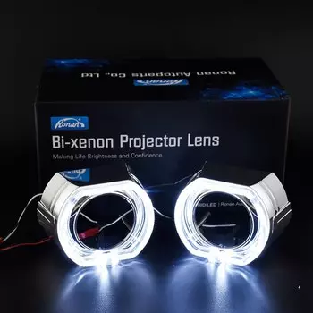 RONAN 2,5-дюймовый светодиодный ангельские глазки DRL, указатель поворота, серебряные маски, чехлы, подходят для линз проектора 2,5 дюйма для Jetta BMS