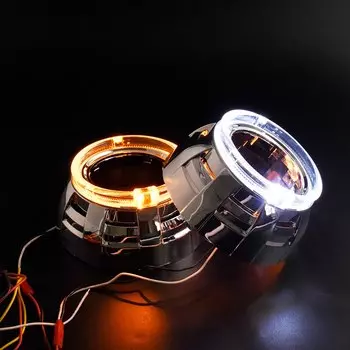 Ronan 3,0-дюймовый кожух фар со светодиодной подсветкой «ангельские глазки», белый, желтый RGB для Hella Koito Q5, двухсветодиодный чехол для объектива проектора, маска