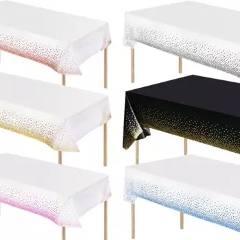 Одноразовая скатерть cyuan в горошек розовое золото