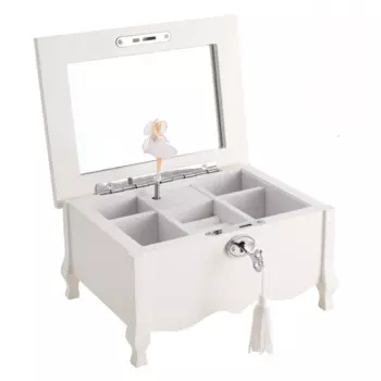 Роскошная белая Шкатулка принцессы с ключом с замком подарок для девочек Танцующая балерина шкатулка для ювелирных изделий на заказ музыкальная шкатулка