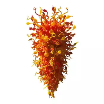 Роскошная большая люстра, освещение/оранжевый/желтый/Murano искусство светодиодные Рука выдувное стекло люстры для гостиной лестница