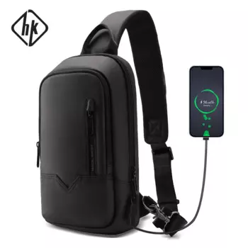 Роскошная мужская сумка HcanKcan через плечо, многофункциональная нагрудная сумка, мужская дорожная сумка с защитой от кражи, Высококачественная деловая сумка для мужчин