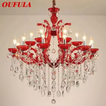 Роскошная Подвесная лампа OUFULA в европейском стиле, хрустальная лампа, искусство, гостиная, ресторан, вилла, лестница, дуплексное здание