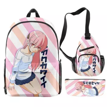 Роскошная популярная новинка, забавная Tonikawa Kawaii с 3D принтом, 3 шт./компл., школьные сумки для школьников, дорожный рюкзак для ноутбука, нагрудная сумка, пенал