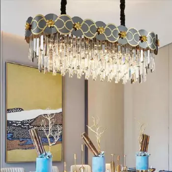 Роскошная прямоугольная хрустальная люстра для ресторана, островка, светодиодная люстра в скандинавском стиле