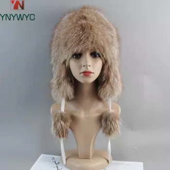 Роскошная русская брендовая модная зимняя теплая женская шапка Серебряная шапка из лисьего меха Женская шапка из натурального лисьего меха Шапки из натурального меха Вязаные шапки