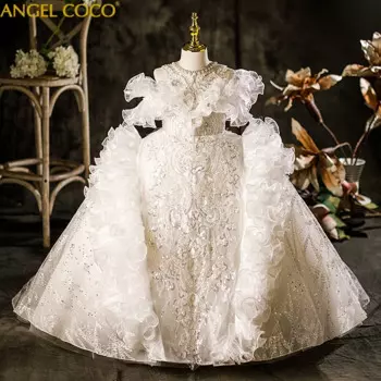 Роскошное детское платье для девочки официальное свадебное платье принцессы для девочек-подростков бальное платье для первого причастия платье на выпускной платье для девочки свадебное платье детские платья платья для
