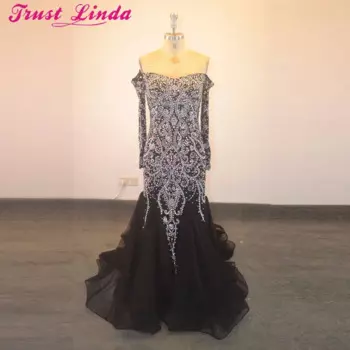 Роскошное платье с юбкой-годе и длинными рукавами