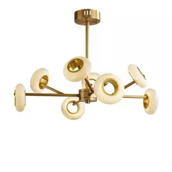 Роскошное украшение для дома, Многоуровневая мраморная Потолочная люстра с кольцом для гостиной