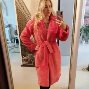 Роскошное зимнее длинное женское пальто, женская верхняя одежда, плюшевое меховое пальто, пальто большого размера с лацканами и поясом из искусственного кроличьего меха, куртка