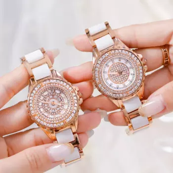 Роскошные блестящие женские керамические часы с ремешком, водонепроницаемые часы с японским механизмом, женские часы 2022
