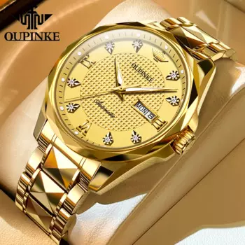 Роскошные Брендовые мужские часы OUPINKE 3243, Классические деловые брендовые автоматические механические часы, водонепроницаемые мужские часы с календарем и неделей