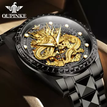 Роскошные Брендовые мужские часы OUPINKE, высококачественные автоматические механические часы с вольфрамовой стальной полосой, зеркальные водонепроницаемые часы с сапфировым стеклом