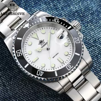 Роскошные Кварцевые часы ADDIESDIVE из нержавеющей стали, деловые аналоговые часы BGW9, светящиеся мужские часы, наручные часы для дайвинга 200 м